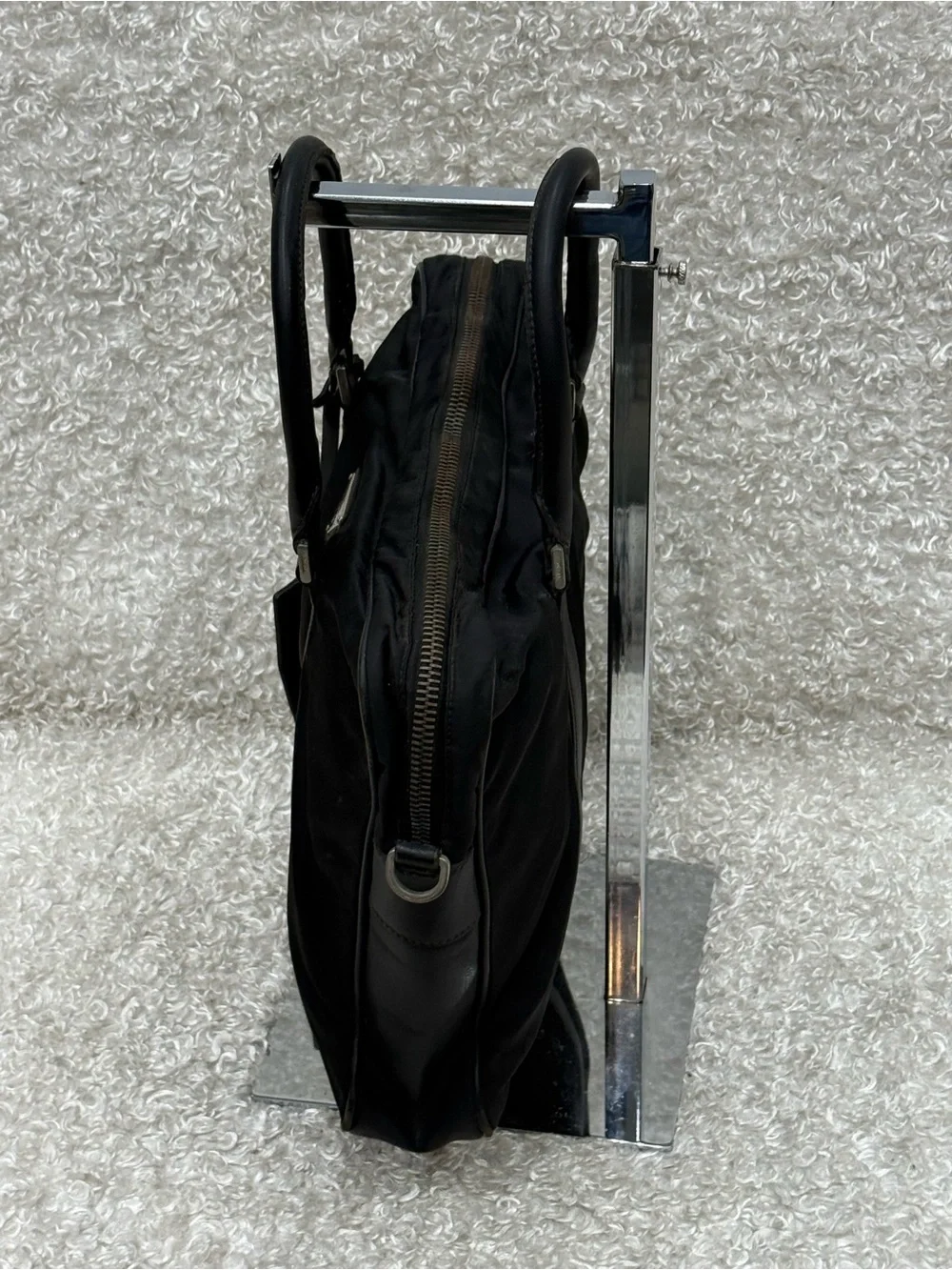 PRADA - Black Nylon Leather Business Bag